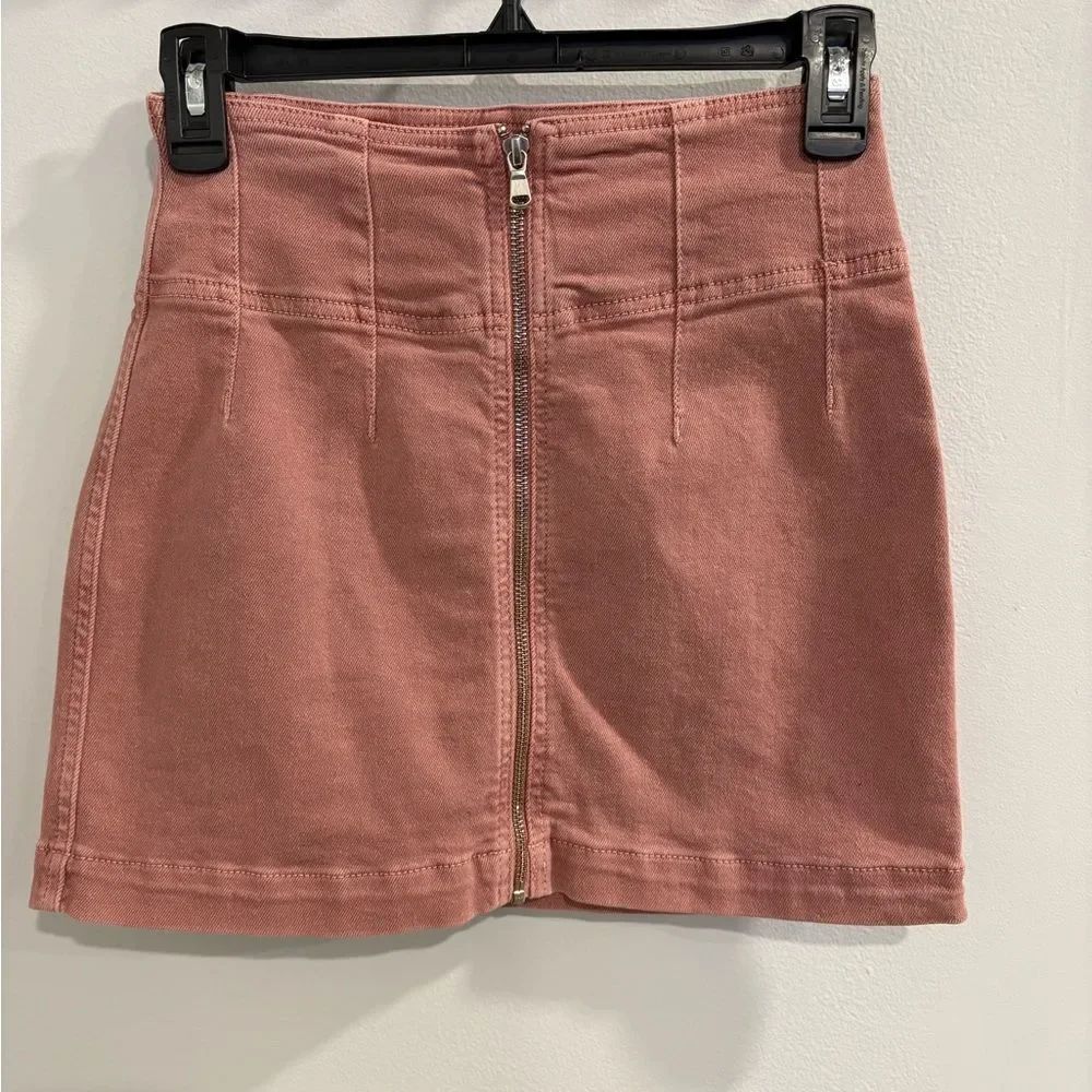 We The Free Blush Pink Mini Skirt with Zipper